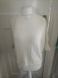 Ladies Apricot Size 10 White See Through Panel Back Jumper