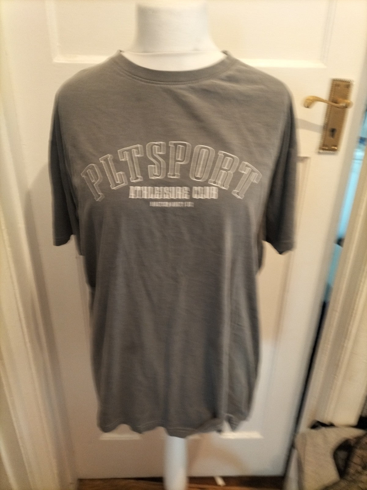Ladies Pretty little thing Size 12 Grey Printed Short Sleeve T-shirt