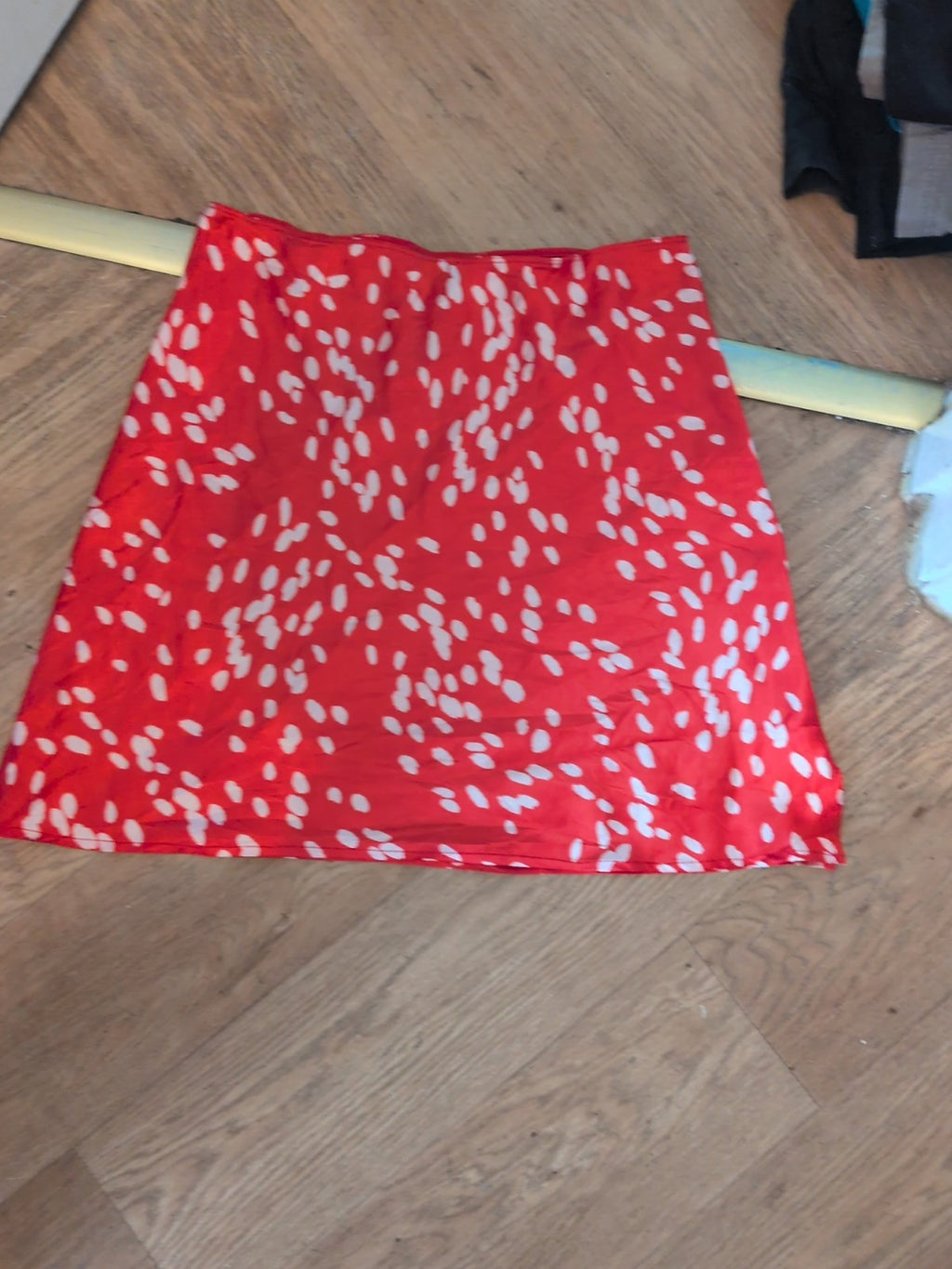 Topshop 10 Red And White Short Flare Skirt
