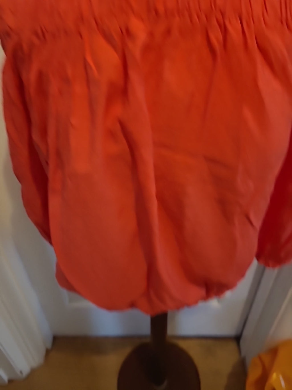 Ladies Peacocks Size 14 Orange Elasticated Hem Blouse