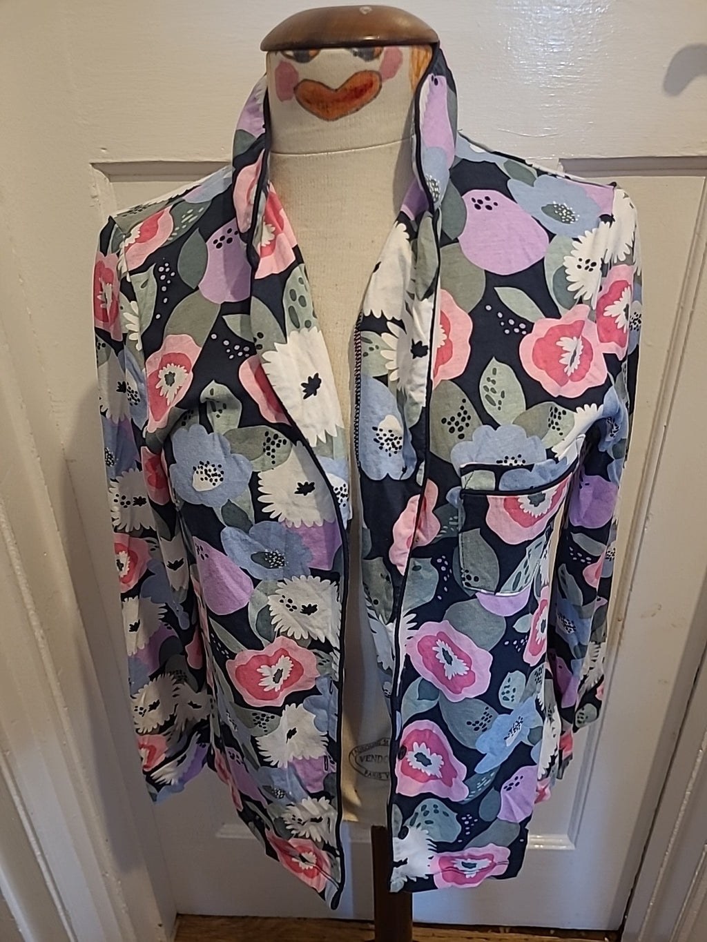 Ladies Tu Size 10 Multi Coloured Floral Long Sleeved Pyjama Top