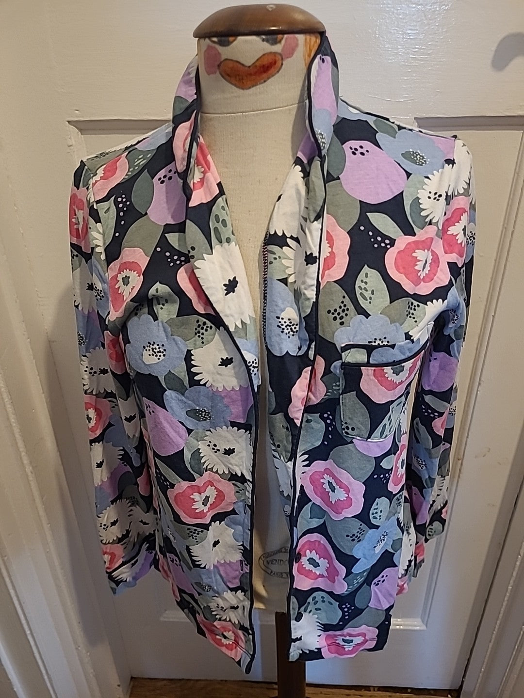 Ladies Tu Size 10 Multi Coloured Floral Long Sleeved Pyjama Top
