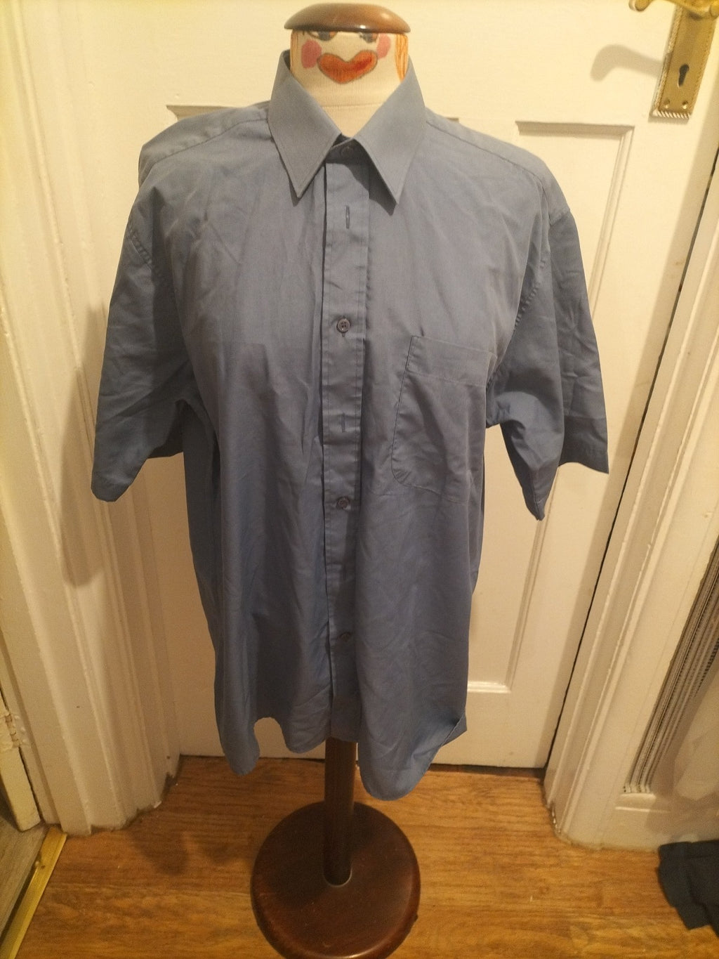 Mens Marks And Spencer Size 16" Lavender Short Sleeved Shirt