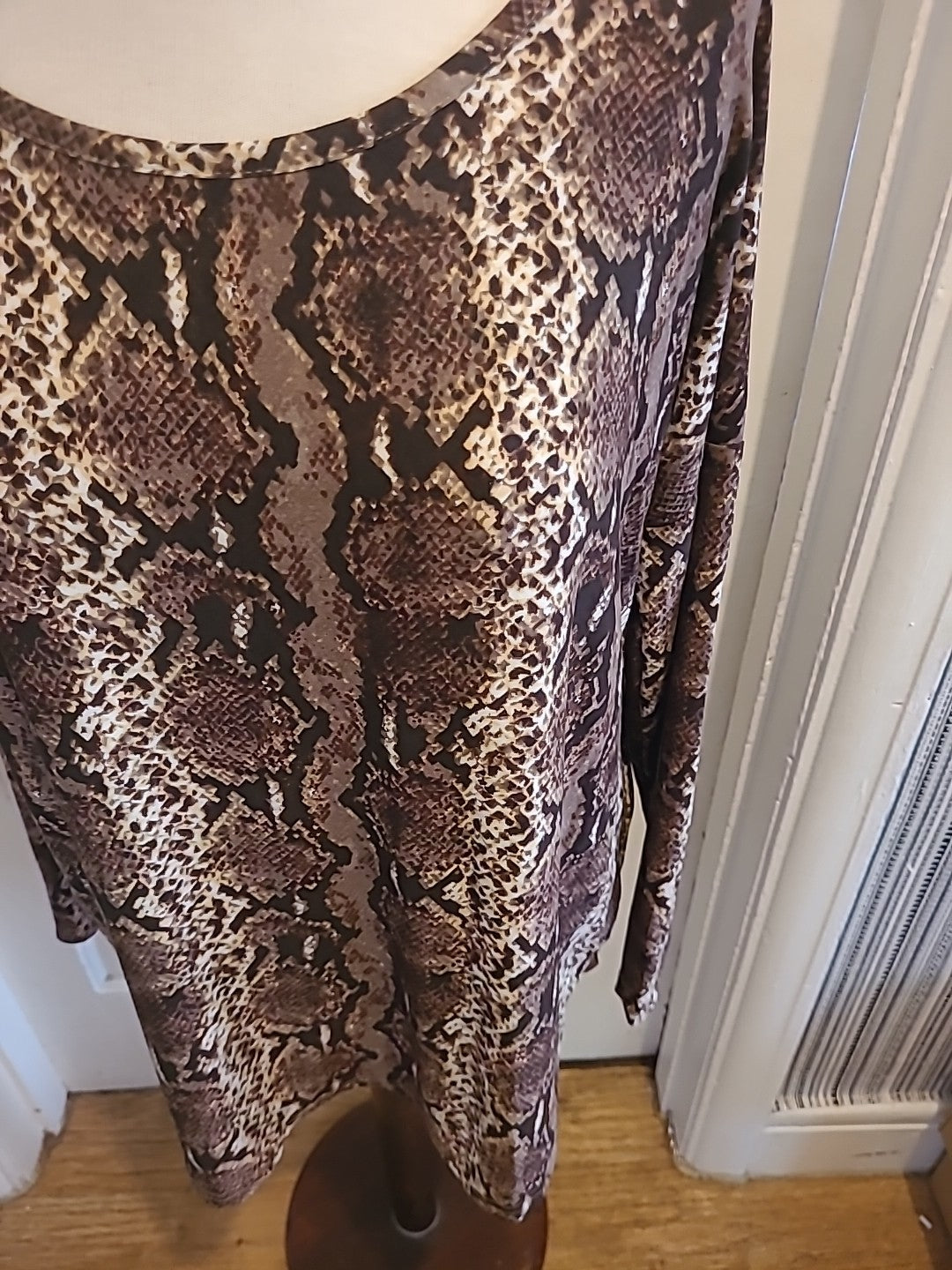 Ladies Beloved Medium Brown Beige Long Sleeved Tshirt