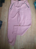 Ladies Peacocks Size 10 Pink Tapered Trousers Elasticated