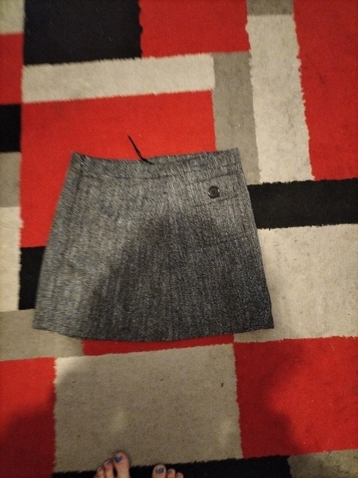 Ladies Next Size 12 Grey Fleck Lined Knee Length Skirt