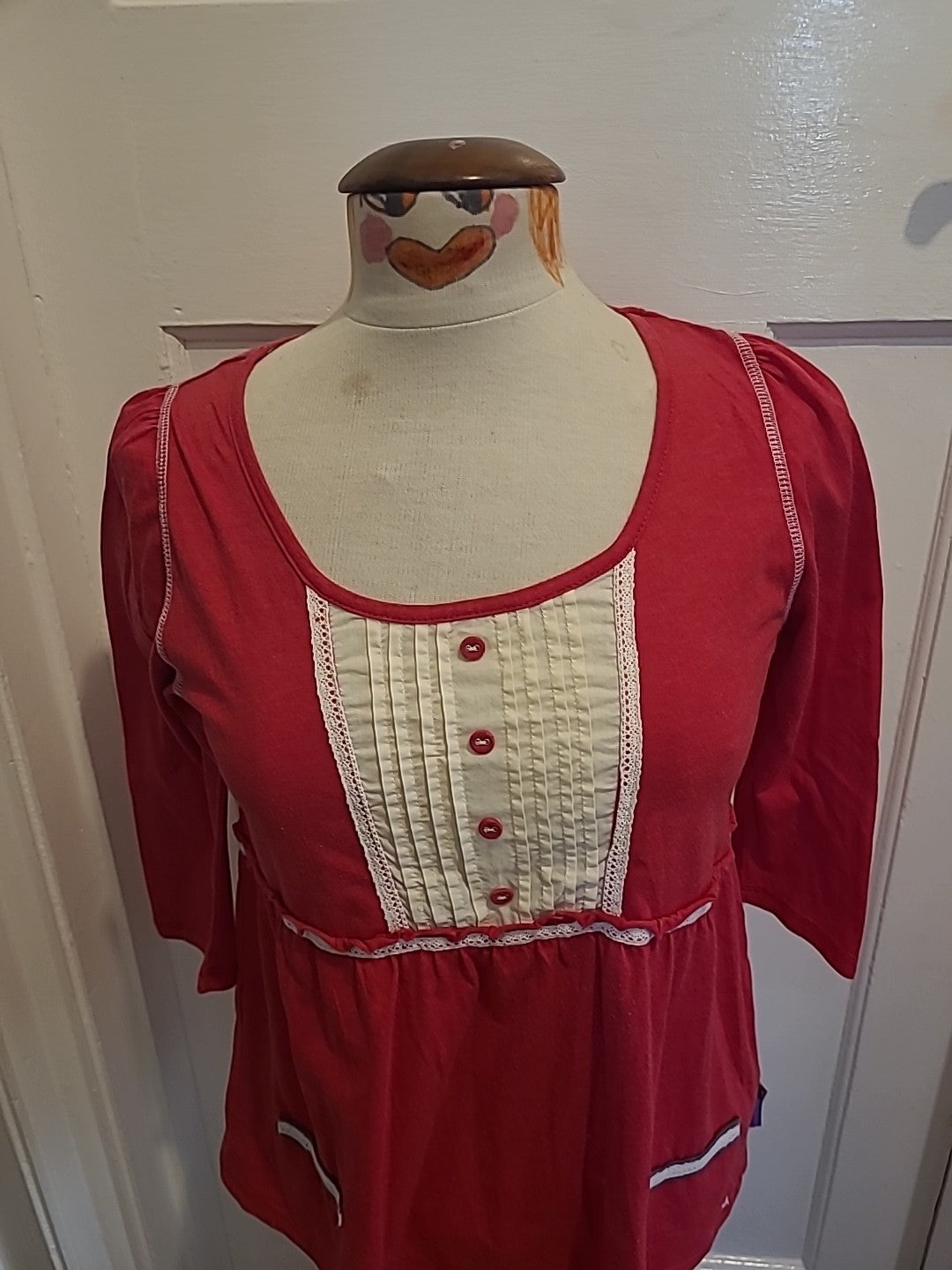 Ladies Ness Size Medium Cerise Mid Sleeved Tshirt