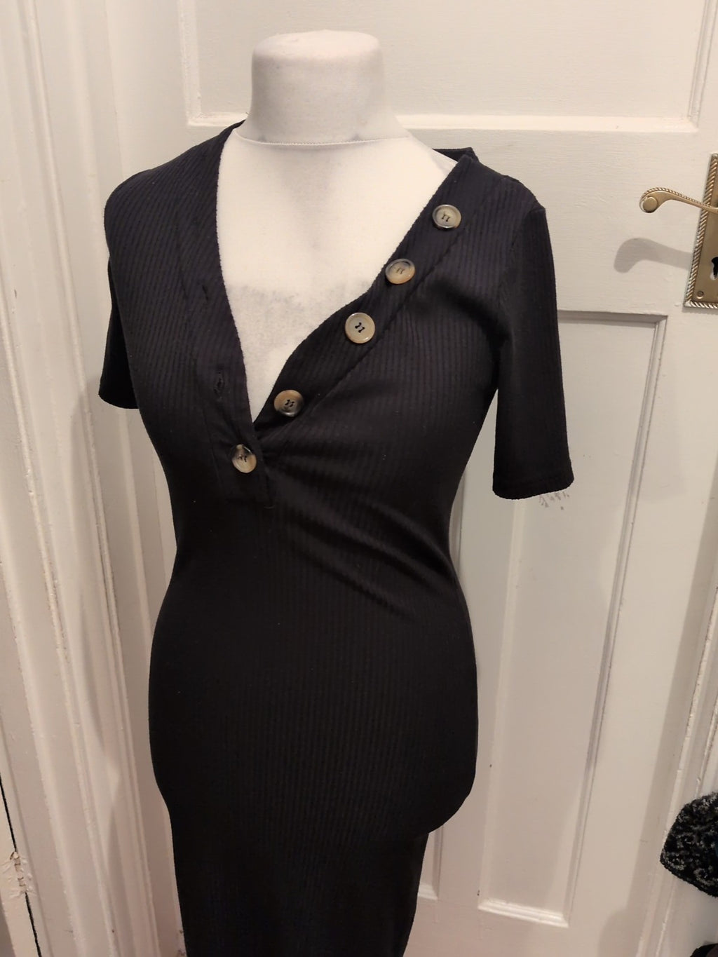 New Look Maternity 12 Black Short Sleeve Midi Dress