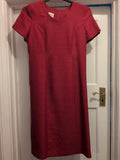 Eastex 12 Cerise Pink Lined Short Sleeve Dress Midi-lomg
