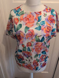 Simply The Best Large Multicoloured Floral Short Sleeve Blouse