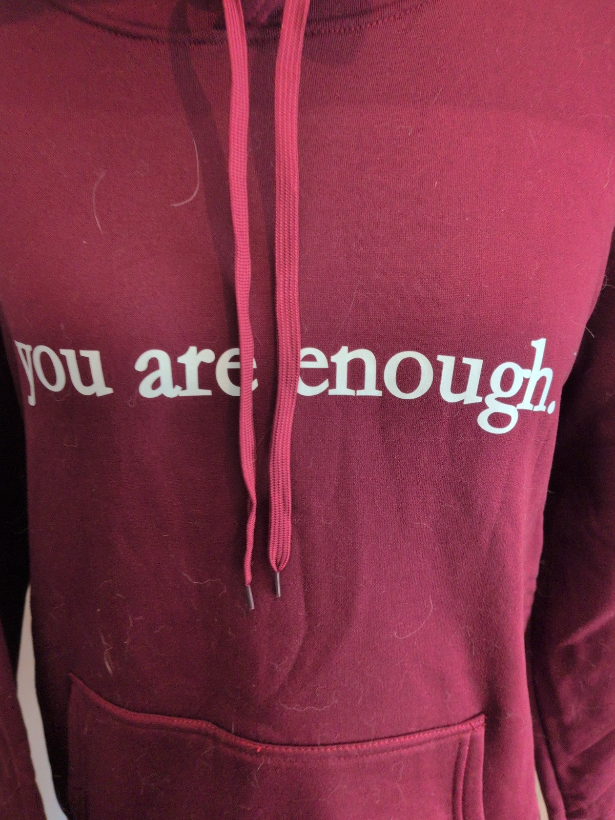 3XL Purple Long Sleeve You Are Enough Pullover Hoodie
