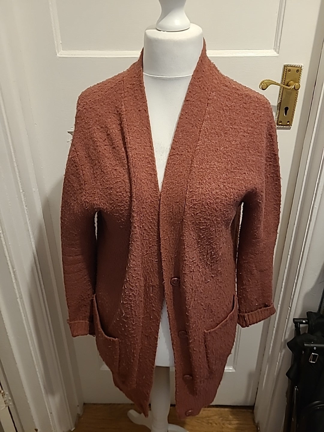 Ladies Primark Size 10-12 Plum Cardigan( Bobbling)