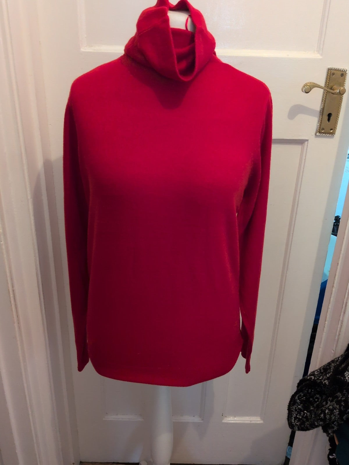 Ladies Beloved Size XL Red Roll Neck Long Sleeve Jumper Blouse