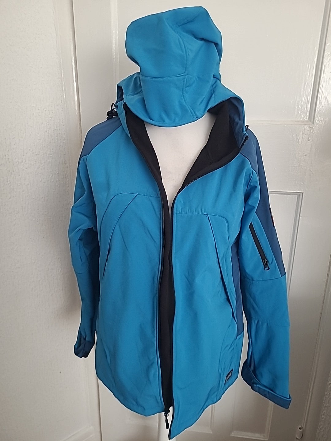 Mens Nor Wear Size M Blue Fleece Lined Coat