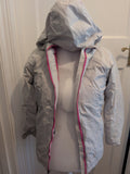 Columbia 14-16 Off White And Pink Full Zip Jacket Coat