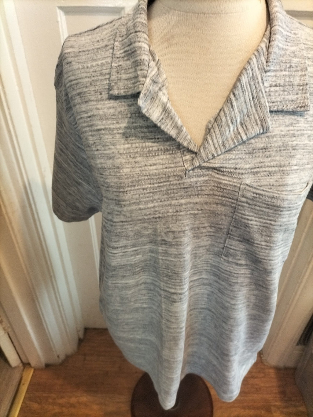 Mens Peacocks Size Xl Grey Fleck Short Sleeved Polo