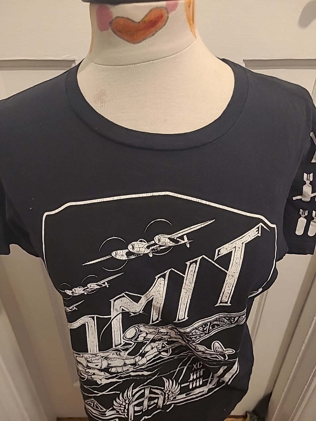 Mens Amit Size Small Black With White Printed Detail Tshirt