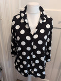 George 12 Black With White Spots Half Sleeve Buttoned Blouse