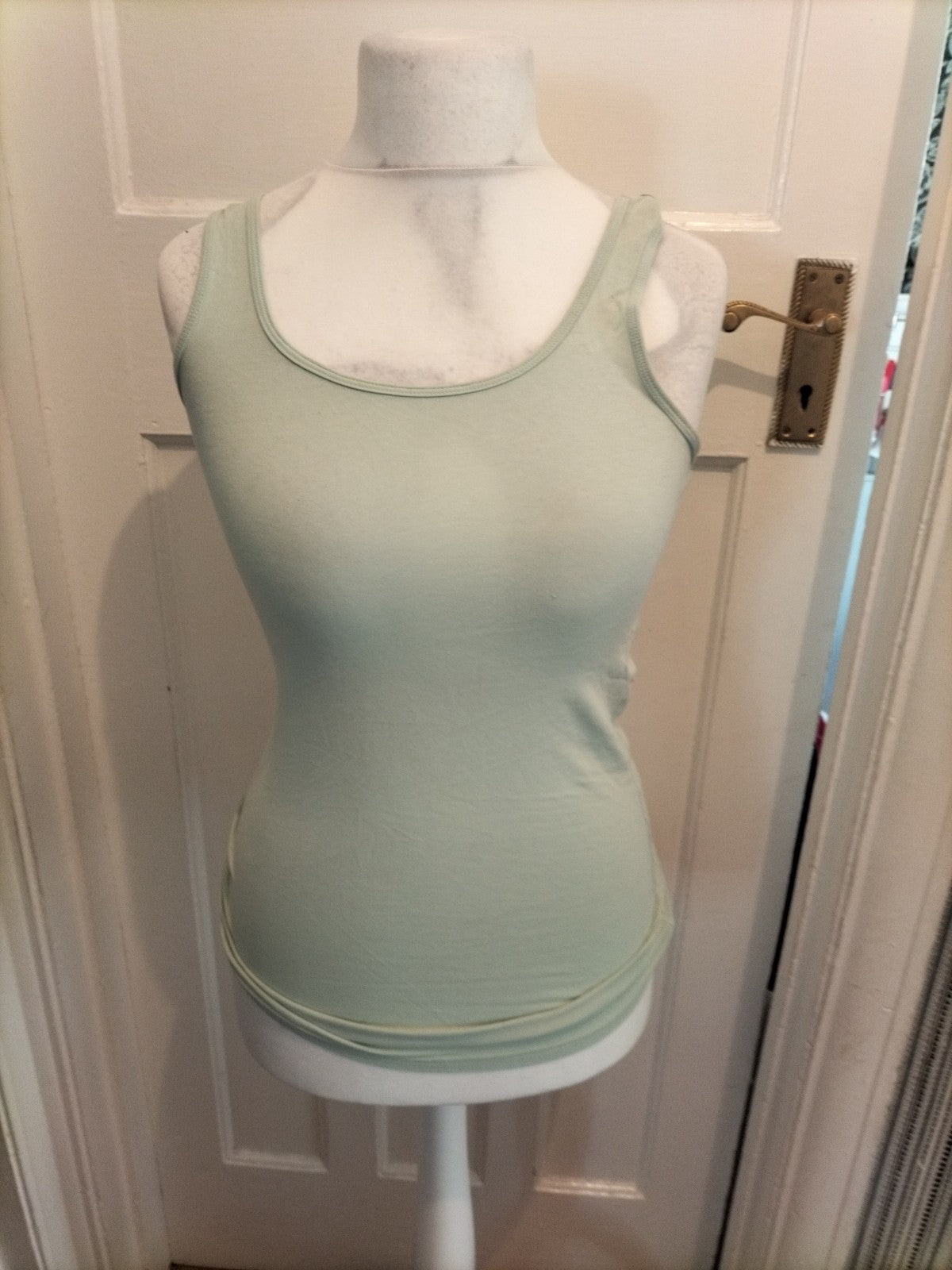 Ladies George Size 8 Pale Mint Fitted Longline Vest