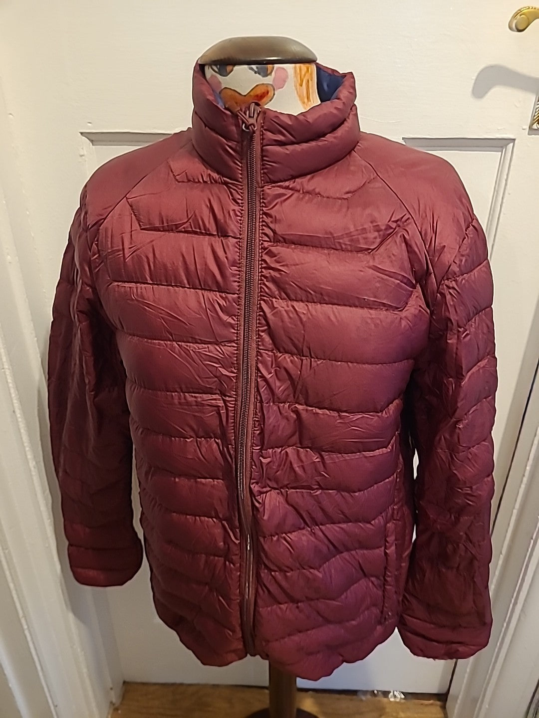 Mens Spitalfields Size Small Burgundy Long Sleeve 100%nylon Coat