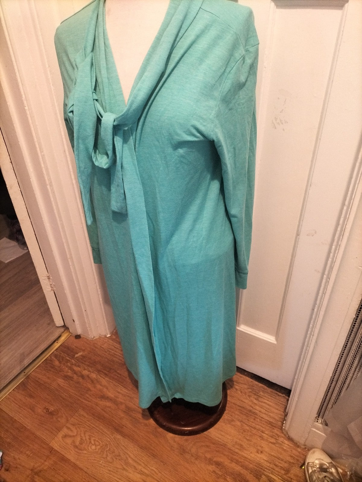 Ladies Tu Size Medium Turquoise Longline Cardigan