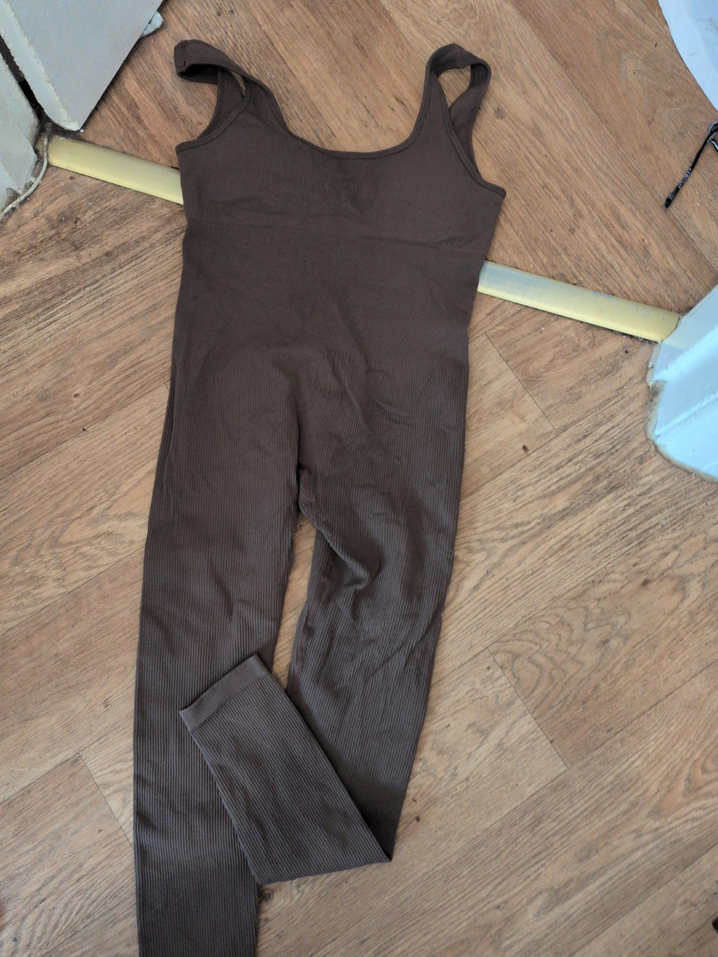 Curlady 2XL Brown Jumpsuit Ribbed Sleeveless