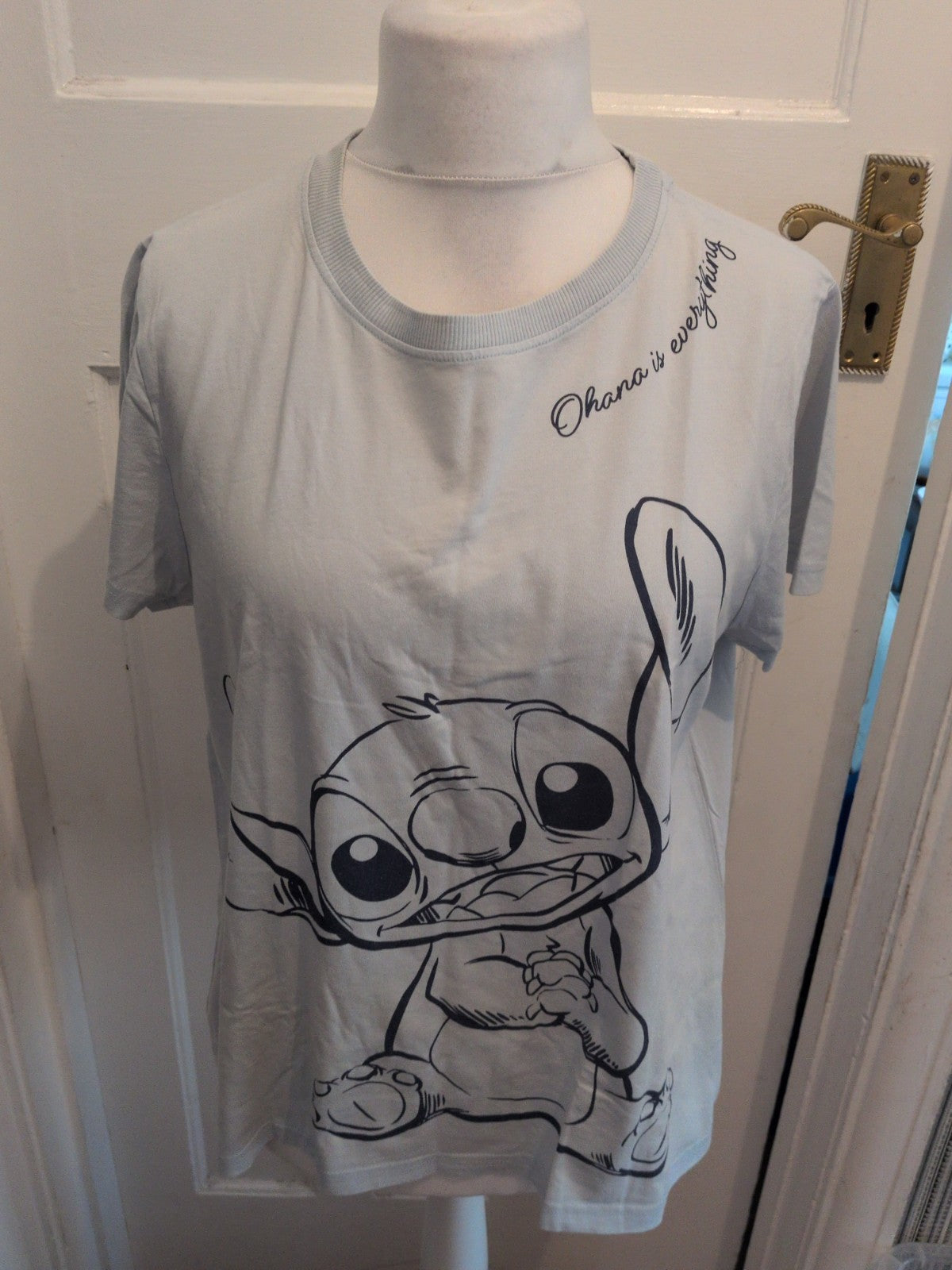 Primark Disney Large Pale Blue Stitch Print Pyjama Top