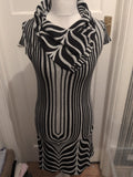 Ladies Stella Morgan Size 10 Grey And Black Collared Dress