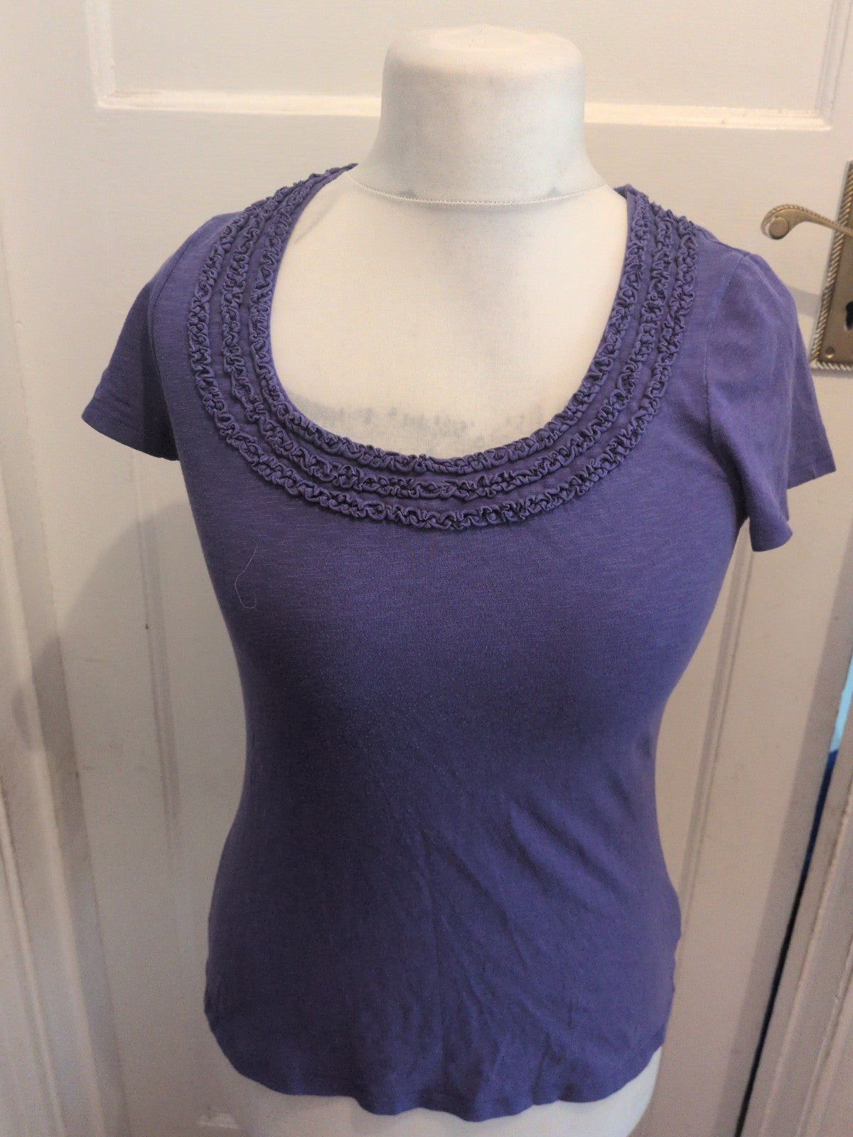 Ladies Boden Size 12 Purple Short Sleeve Blouse T-shirt