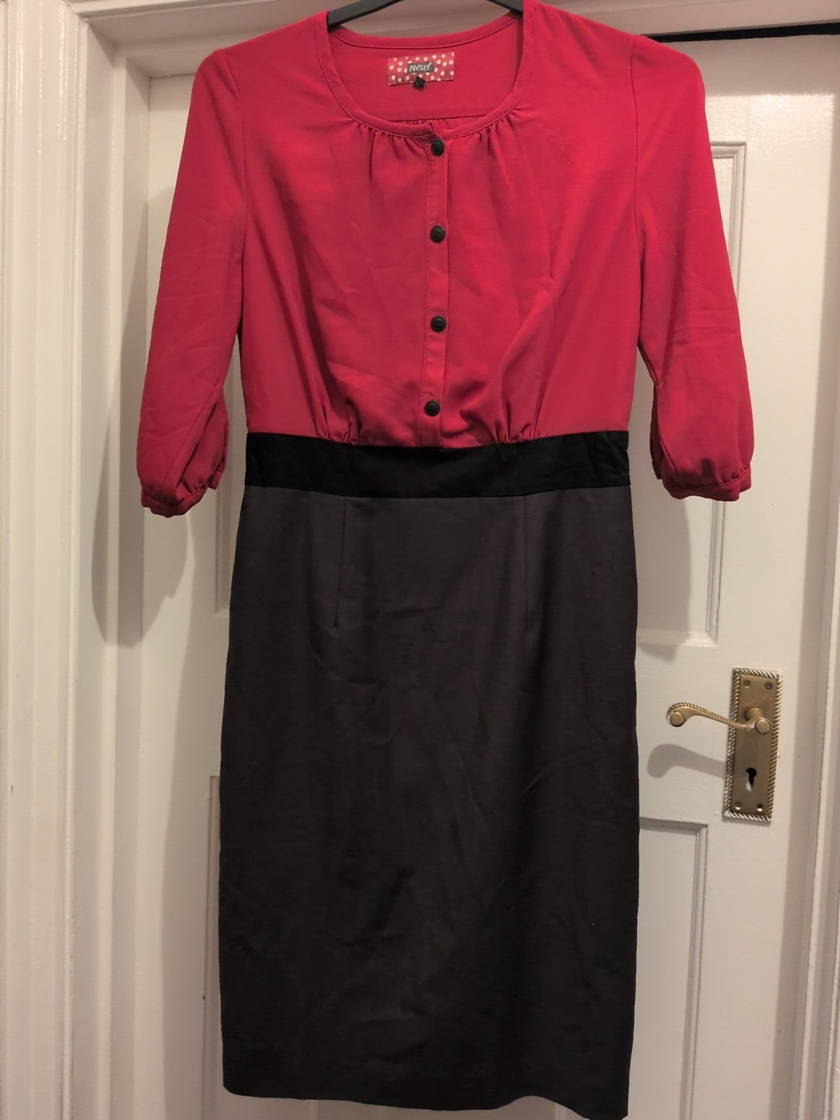 Next 10 Pink And Dark Grey Half Sleeve Dress