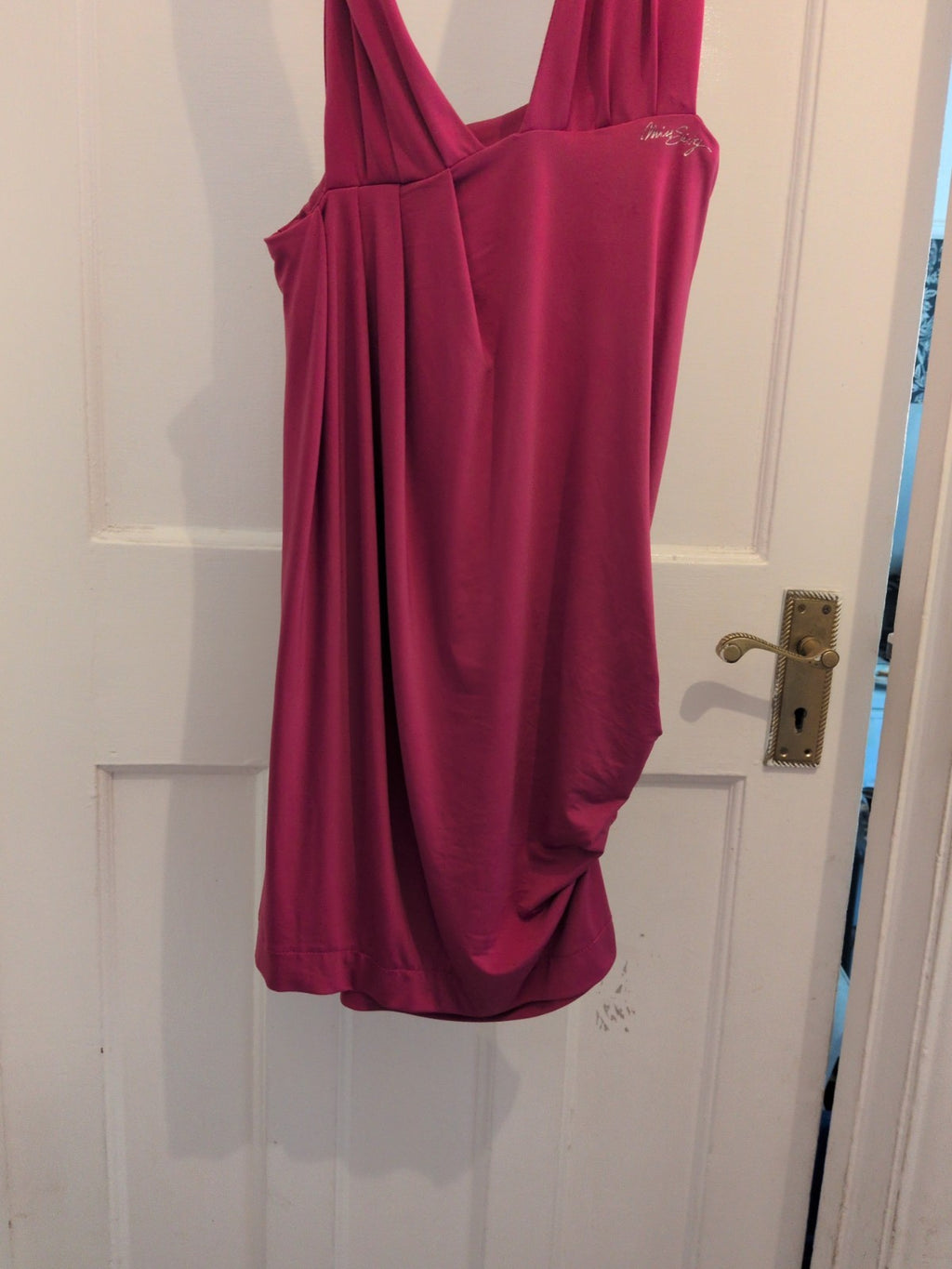 Small Hot Pink Sleeveless Slight Ruched Top
