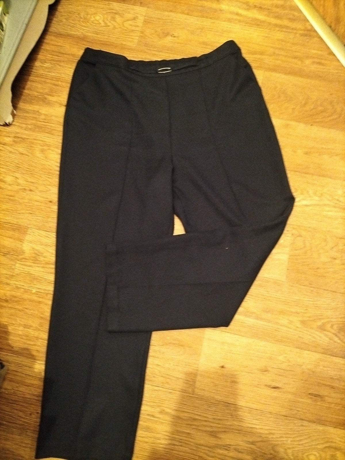 Ladies Et Vous Size 16 Navy Elasticated Smart Trousers