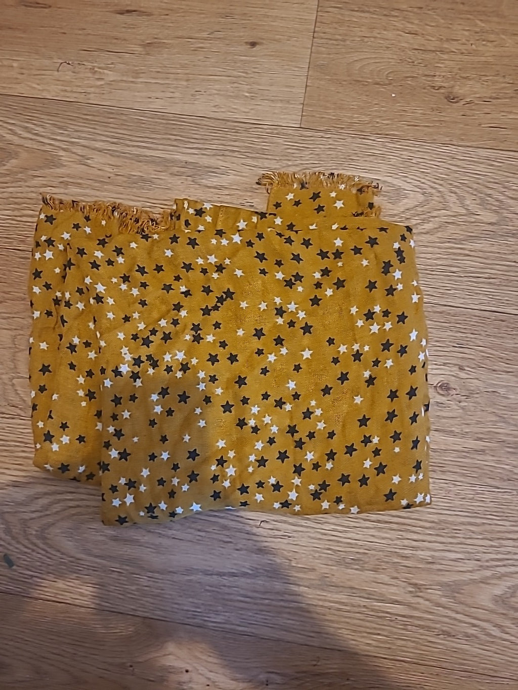 Ladies Orange With Star Pattern Scarf Large Square
