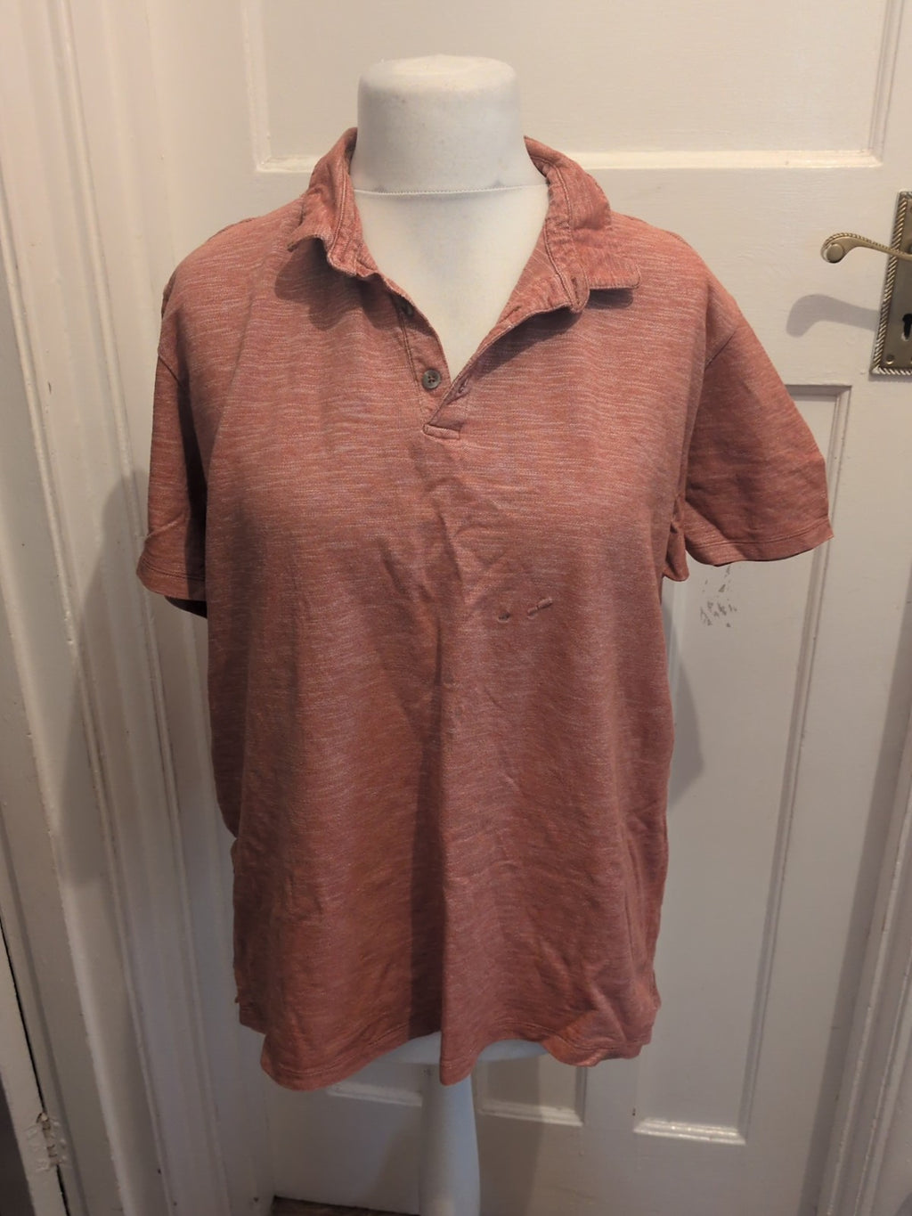 Next 2XL Orange Fleck Short Sleeve Polo Marks On Front