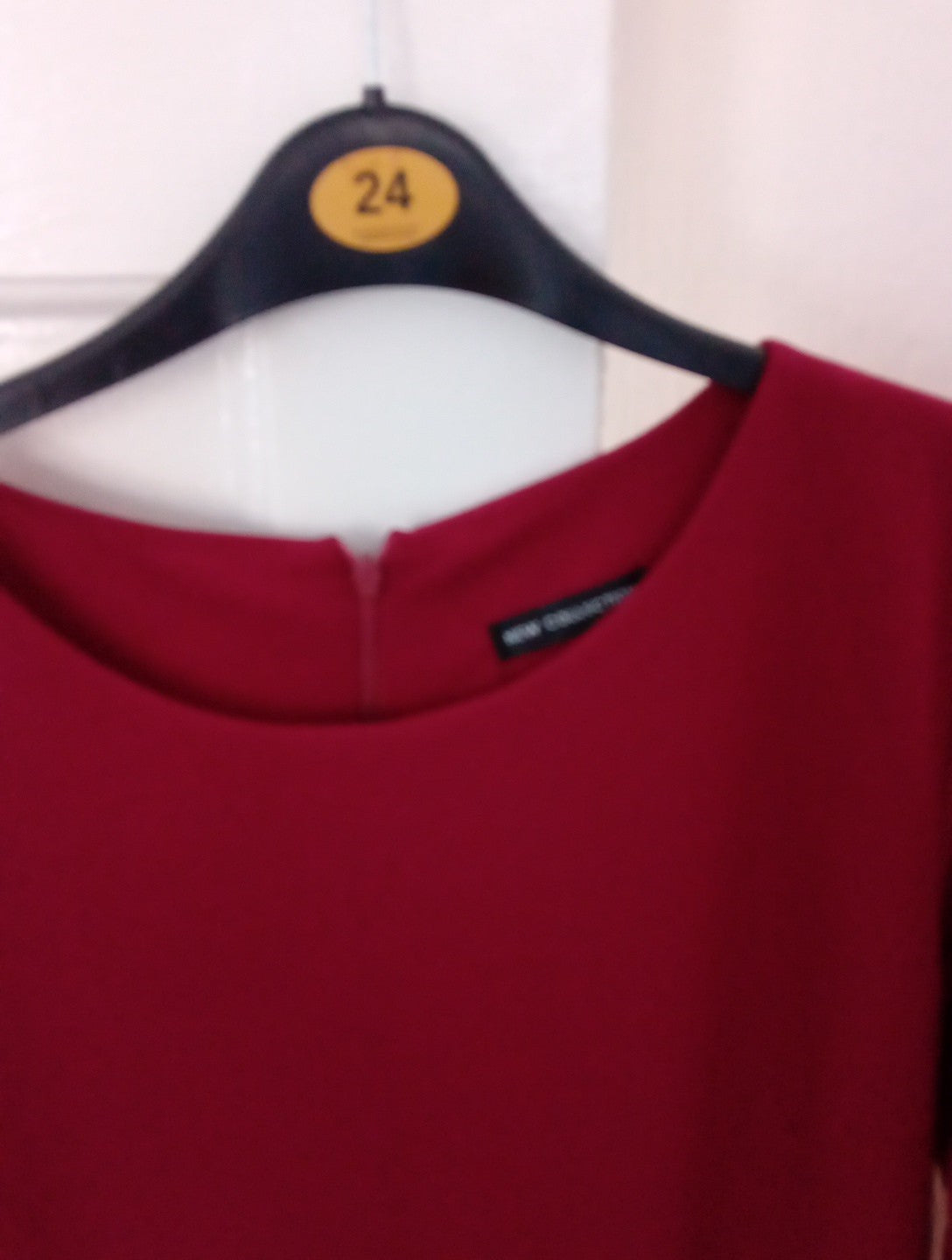 Ladies Burgundy Short Dress Size 12 New Collection 3/4 Sleeve