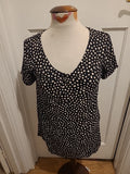 Ladies Fat Face Size 6 Polkadot Short Sleeved Blouse