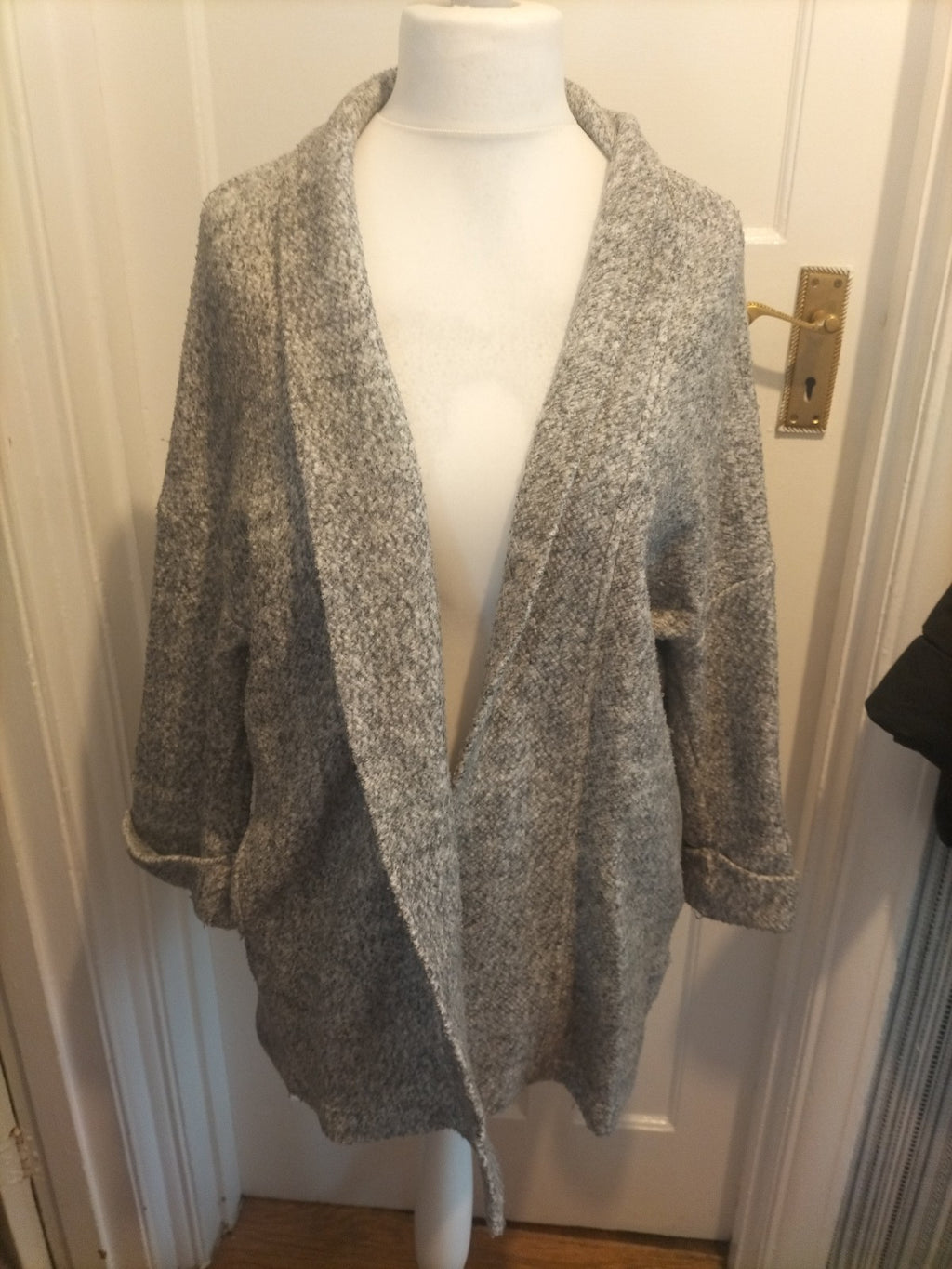 Ladies Primark Size 6-8 Grey Edge To Edge Cardigan