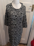 Tu 8 Grey And Black Patterned 3/4 Sleeve Dress