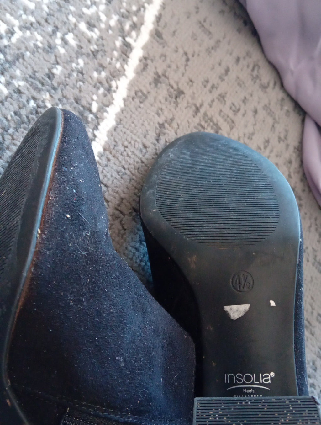 Ladies Black M&S Size 4.5 Block Heeled Shoes Free Delivery
