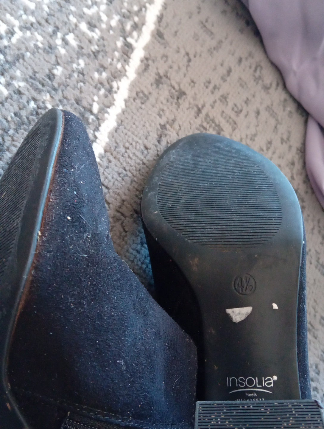Ladies Black M&S Size 4.5 Block Heeled Shoes Free Delivery