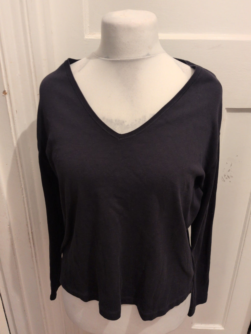 Marks And Spencer 20 Black V Neck Long Sleeve T-shirt