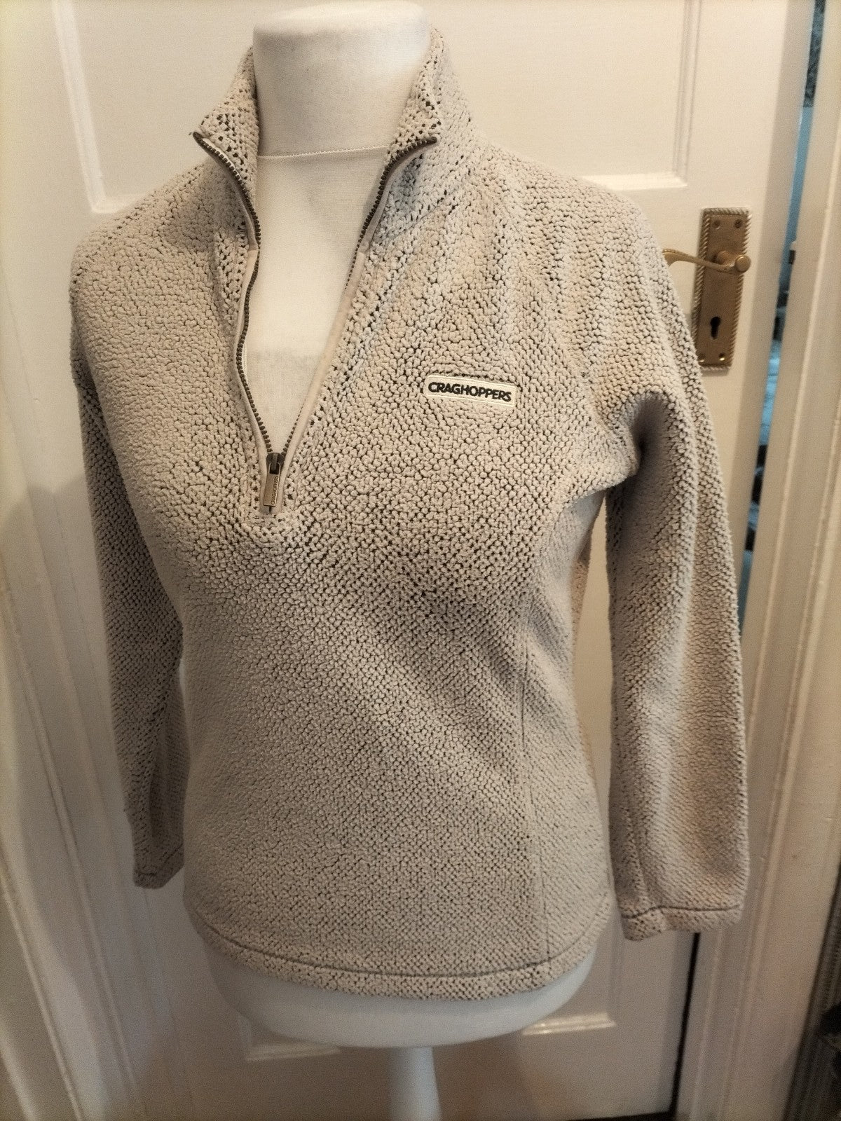 Ladies Craighoppers Size 10 Beige Collared Pullover Jumper