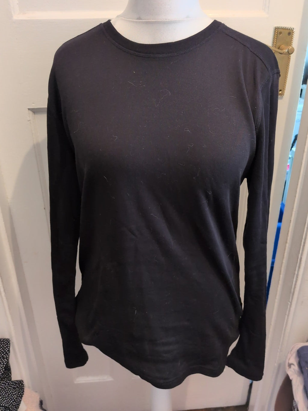 Esmara Large Black Round Neck Long Sleeve T-shirt
