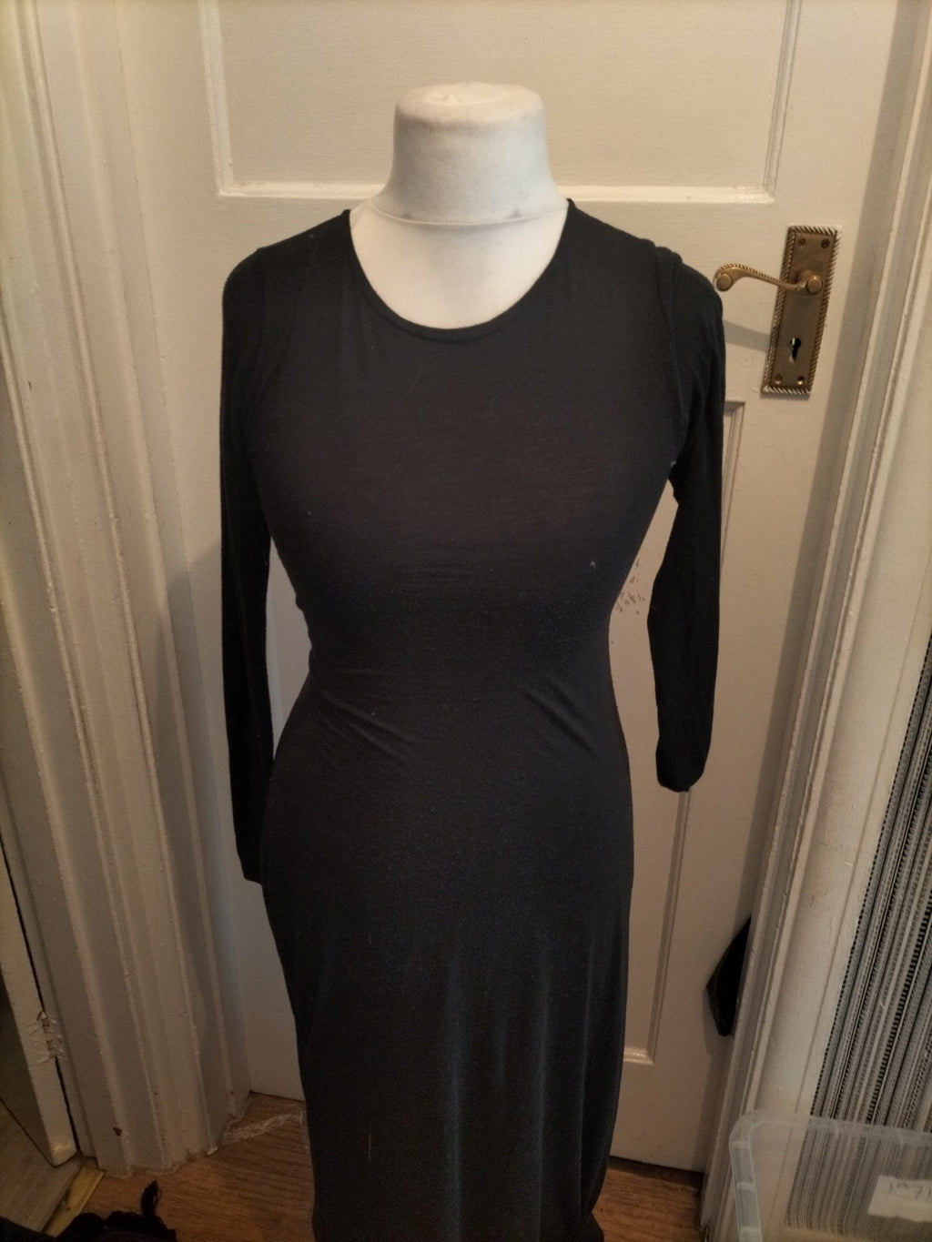Miss Selfridge 14 Black Long Sleeved Pencil Dress