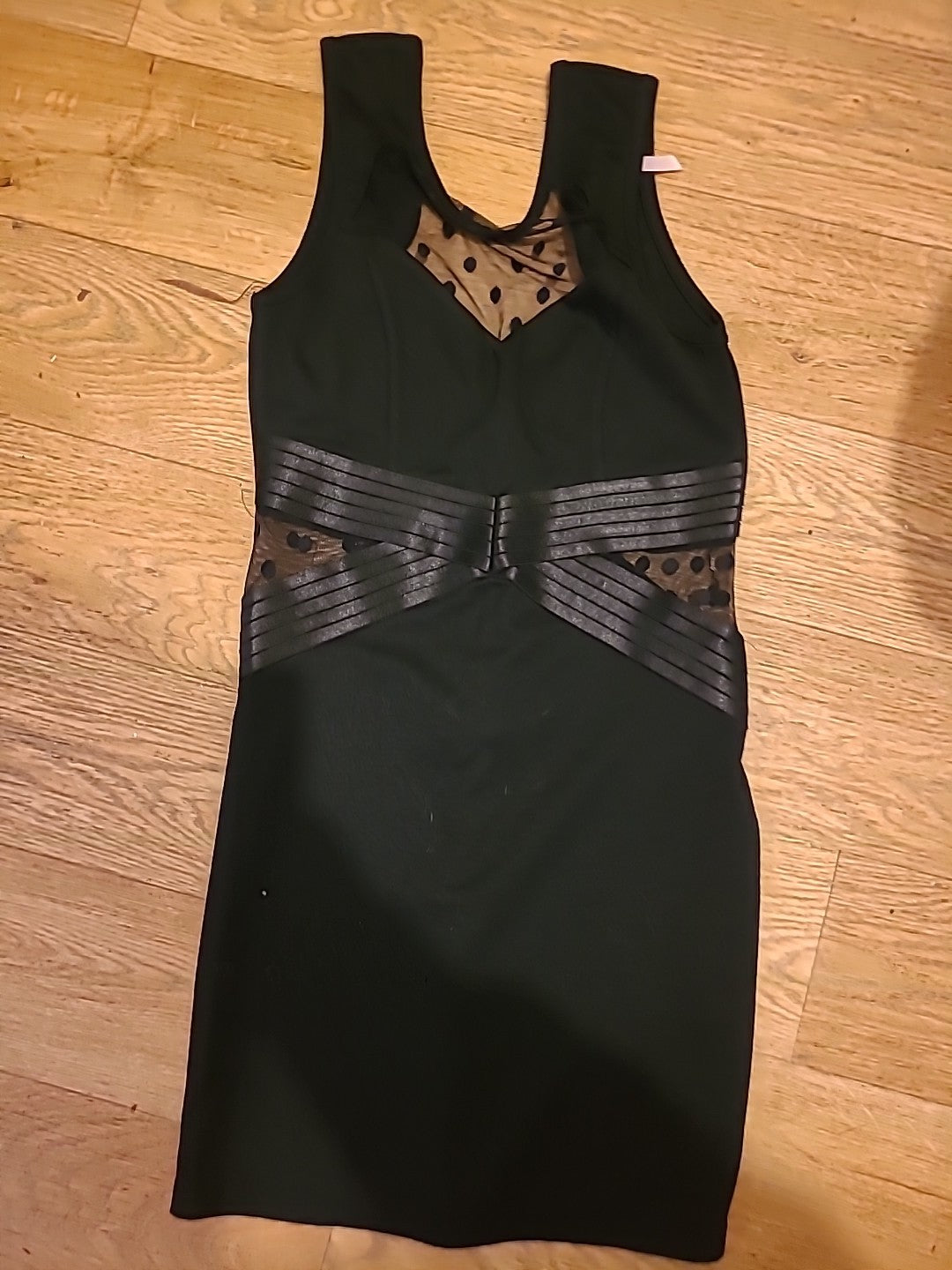Ladies Lipsy Size 10 Black Mesh Sides Sleeveless Dress