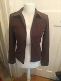 Primark 8 Brown Padded Lined Full Zip Blazer