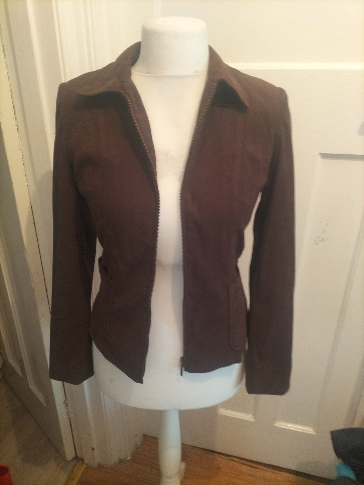 Primark 8 Brown Padded Lined Full Zip Blazer