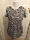 Beloved Medium Zebra Print Style Oversized Blouse Short Sleeve