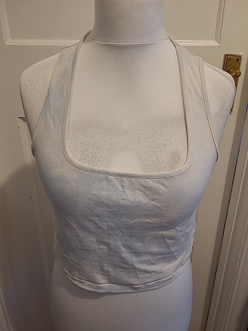Ladies Asos Size 14 Pale Blue And White Dye Sleeveless Top