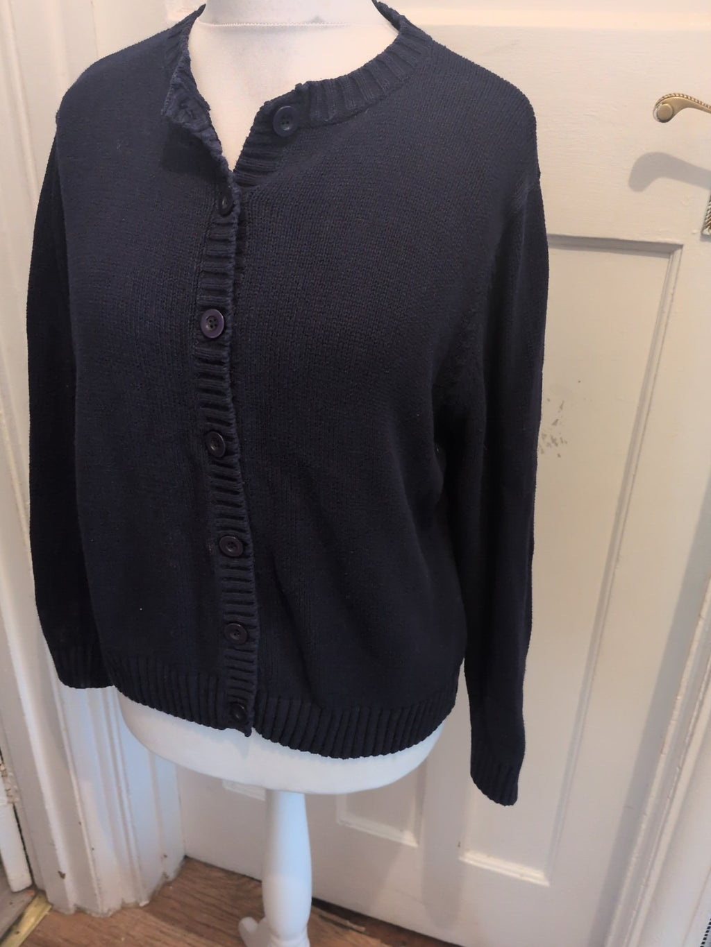 EWM 14-16 Navy Cardigan Cotton Small Mark On Front